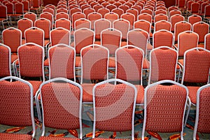 Empty chairs in the congress hall