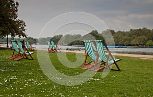 Empty chairs at Hyde Park