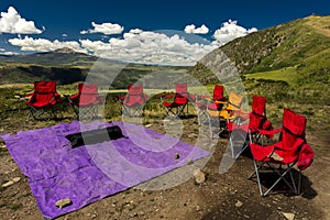 Empty chairs on Last Dollar Road outside of Telluride Colorado