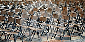 empty chairs with no people waiting for the ceremony to begin