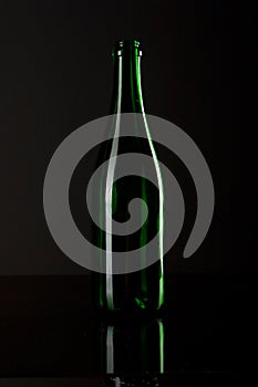 Empty champagne bottle