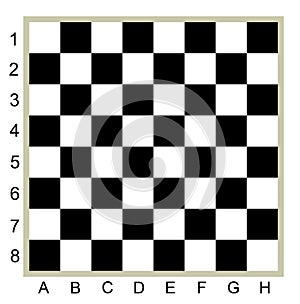 Empty chess board table game vector illustration isolated on background.