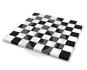 Empty Chessboard on the White Background