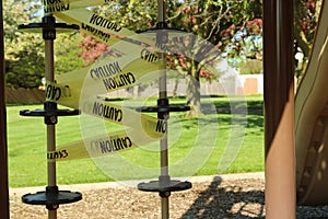 Empty children playground during the coronavirus quarantine