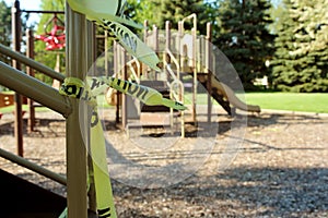 Empty children playground during the coronavirus quarantine