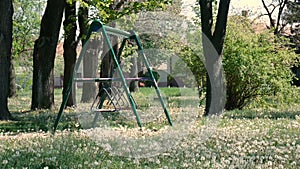 An empty children`s playground during the Covid-19 virus pandemic