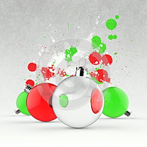 Empty Christmas ornament and splash