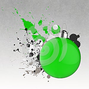 Empty Christmas ornament and splash