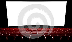 Empty cinema screen with auditorium