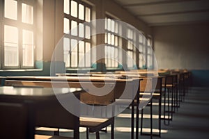 Empty class room. Generate Ai