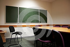 Empty classroom interior