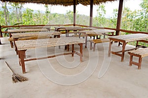 A Empty Classroom at a Rural Vintage School