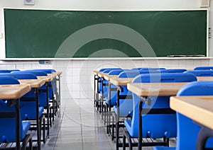 Empty classroom of school photo