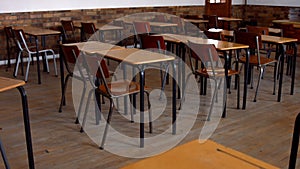 Empty classroom in a school