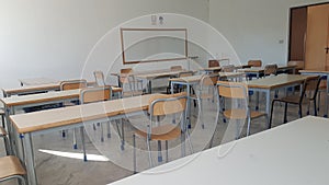 Empty classrooms for coronavirus