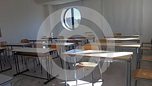 Empty classrooms for coronavirus