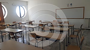 Empty classrooms for coronavirus photo