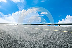 Empty and clean asphalt road and sky landscape in summe