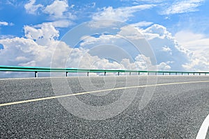 Empty and clean asphalt road and sky landscape in summe