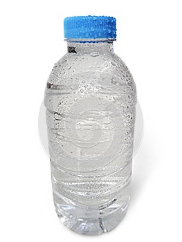 Empty clean and clear water bottle isolated on with isolated on a white background