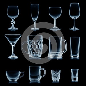 Empty clean glassware