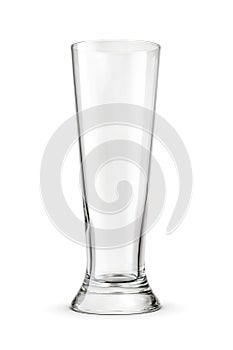 Empty clean pilsner glass for beer isolated on white