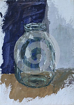 Empty clear glass jar