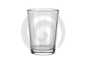 Empty clear glass on white background