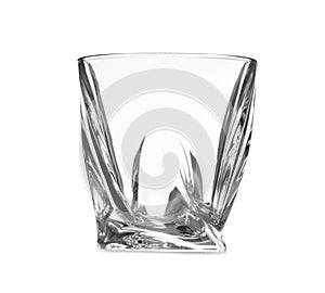 Empty clear lowball glass isolated