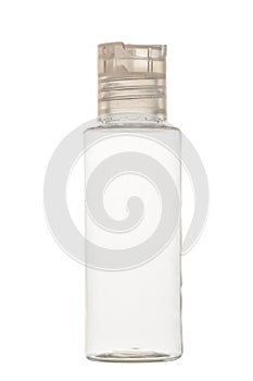 Empty clear plastic bottle for cosmetics