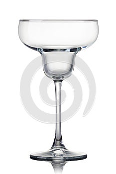 Empty cocktail glass of margarita isolated on a white background