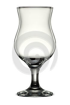 Empty cocktail glass on white
