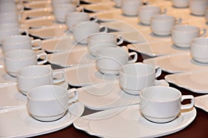 Empty coffee mugs For seminars