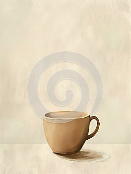 Empty Coffee: A Portrait of Taupe Glazed Ceramic with Sepia Tint photo