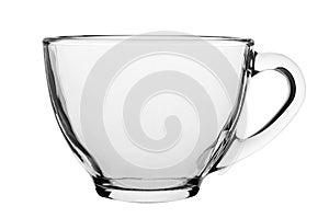 Empty coffee or tea glass cup isolated on white background