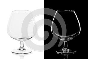 Empty cognac glass isolated