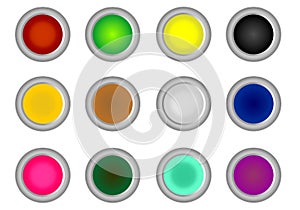 Empty Color Blank Circle Button - vector - corel photo