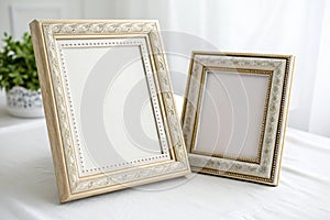 Empty color and photo frame notes isolated on white