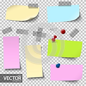 empty colored papers with accessories with vector transparency