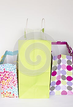 Empty colorful gift bags