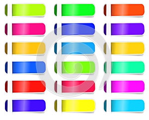 Empty Colorful label paper set. Vector sticker.