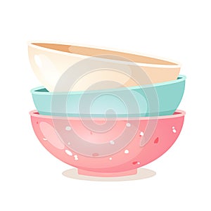 Empty colorful plates