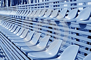 Empty colorful stadium seats