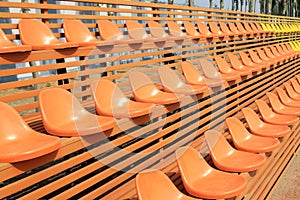 Empty colorful stadium seats