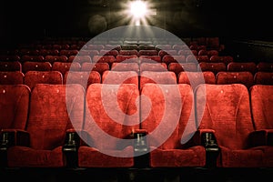 Empty comfortable seats in cinema photo