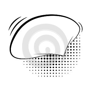 Empty comic bubble and element with black halftone shadows. Vector illustration, vintage design