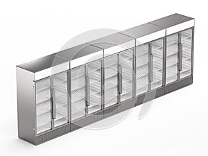 Empty commercial fridges isometric