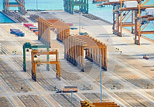 Empty commercial Singapore cargo port