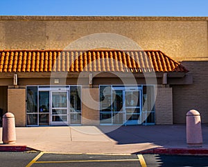 Empty Commercial Storefronts Building Due To Economy