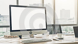 Empty computer monitor screen for design mock up template